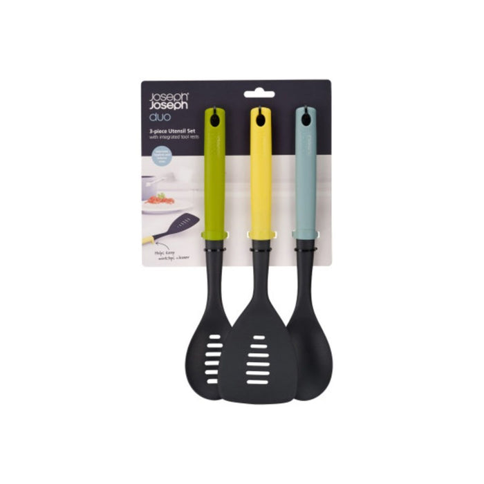 Joseph Joseph Duo 3 Piece Utensil Set with integrated tool rests - Opal