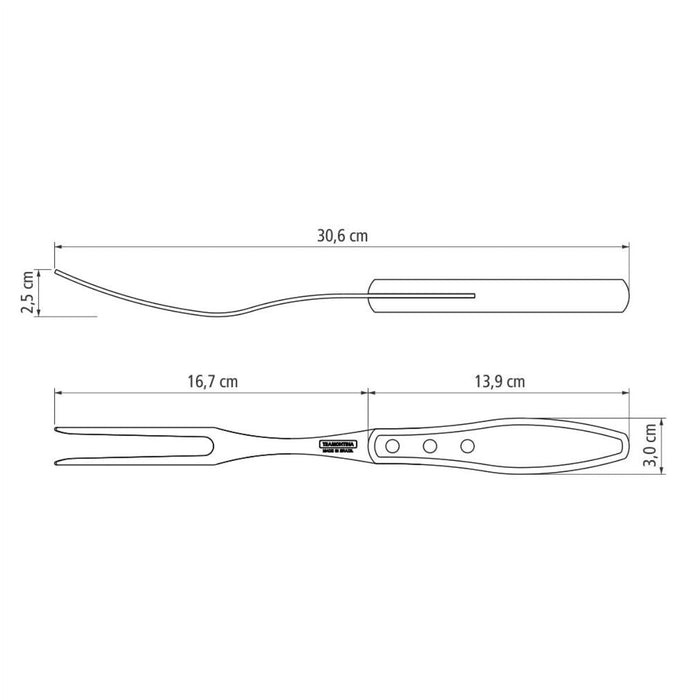 Tramontina Churrasco Barbecue Polywood Carving Fork - 30cm