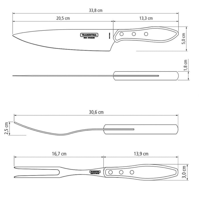 Tramontina Churrasco Barbecue Polywood Set - 2 Piece