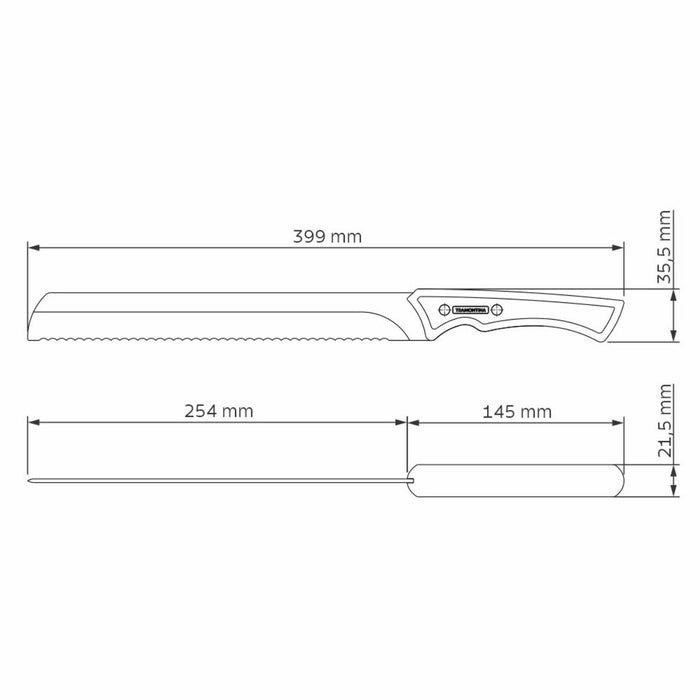 Tramontina Churrasco Black Barbecue Collection Serrated Knife - 25cm