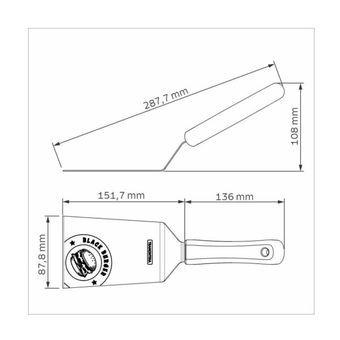 Tramontina Churrasco Black Barbecue Burger Spatula - Large