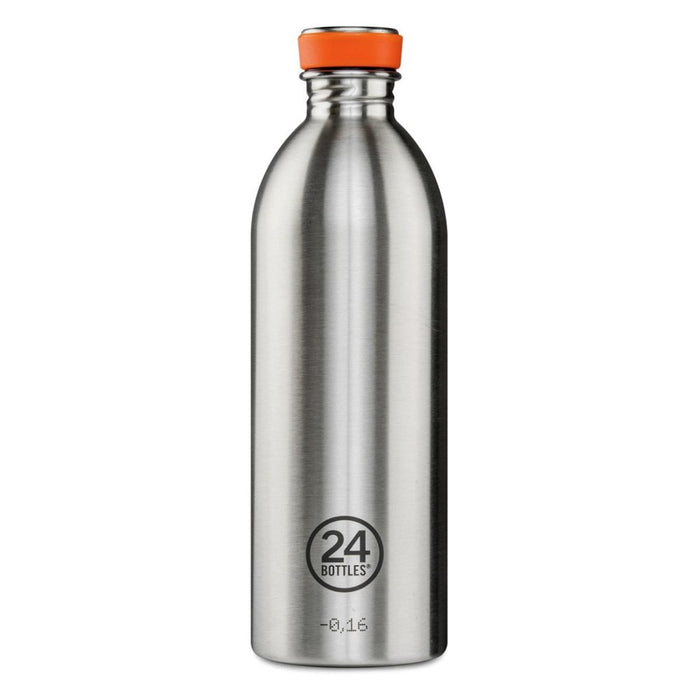 24 Bottles Urban 1 Litre - Brushed Steel