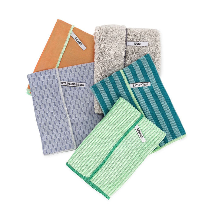 Full Circle Renew Essentials Microfiber Multicolour Cloths - Set of 5