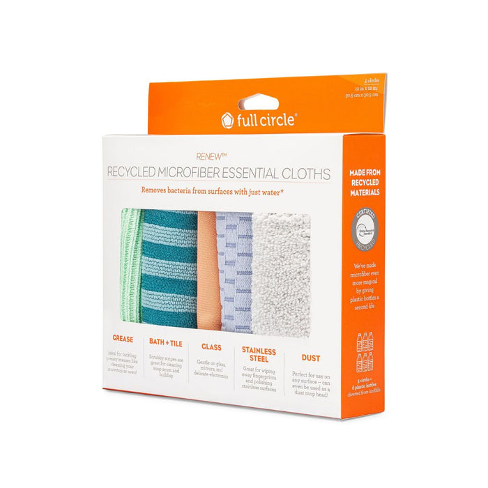 Full Circle Renew Essentials Microfiber Multicolour Cloths - Set of 5