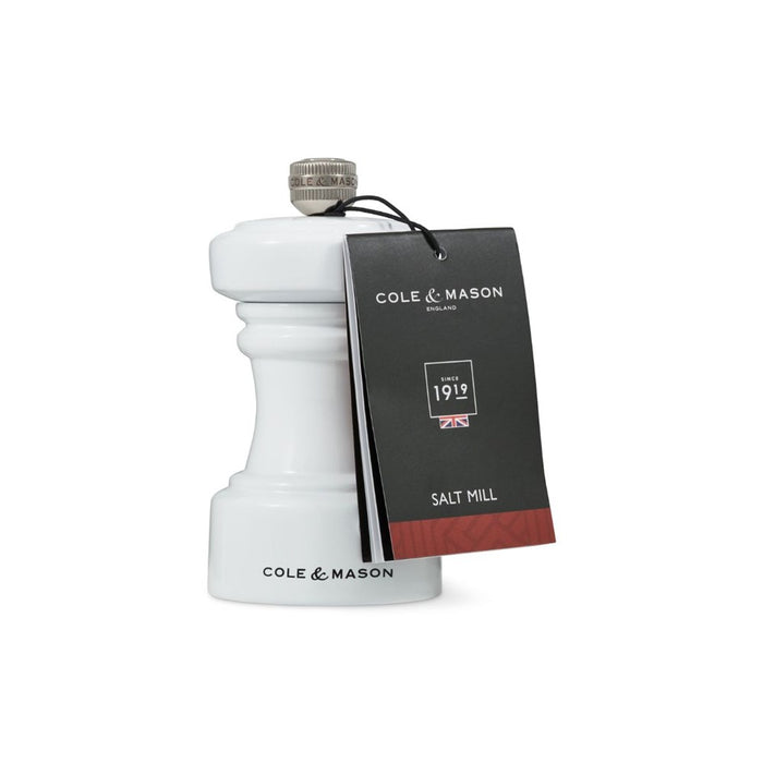 Cole & Mason Hoxton White Gloss Salt Mill - 10.4cm