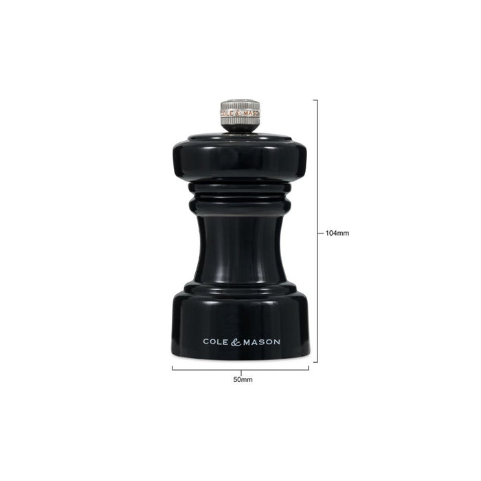 Cole & Mason Hoxton Black Gloss Salt Mill  - 10.4cm