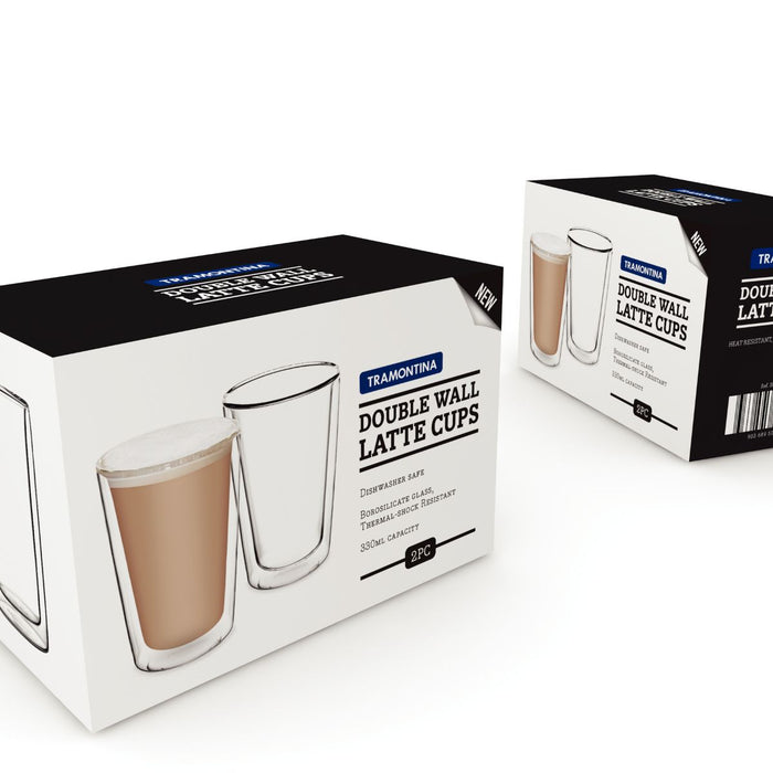 Tramontina Double Wall Latte Cup - 330ml - Set 2
