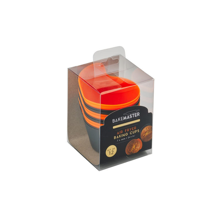Bakemaster  Silicone Set of 12 Air Fryer Baking Cups - 7 x 4cm