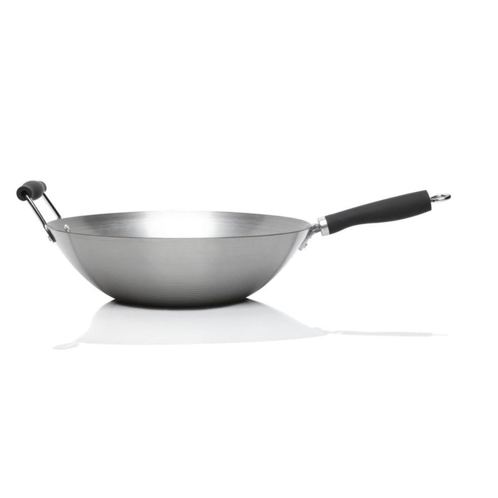 Stanley Rogers Classic Carbon Steel Wok - Black - 35cm