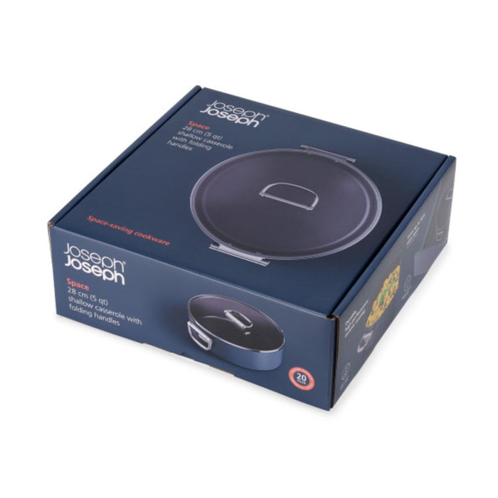 Joseph Joseph Space Non-Stick Shallow Casserole & Lid - 28cm - Midnight Blue