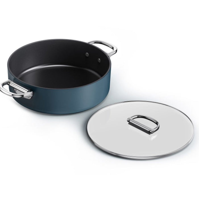 Joseph Joseph Space Non-Stick Shallow Casserole & Lid - 28cm - Midnight Blue