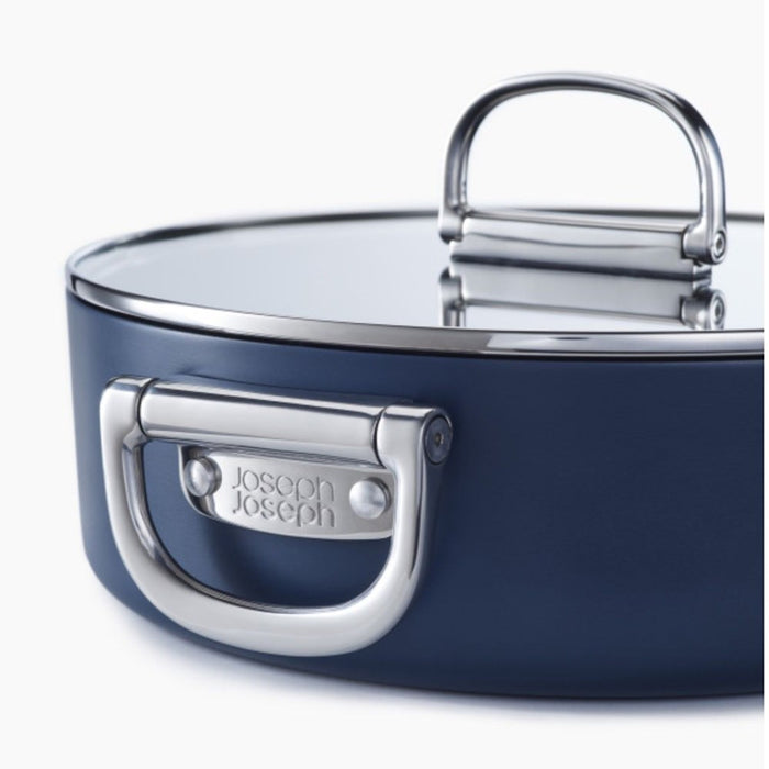 Joseph Joseph Space Non-Stick Shallow Casserole & Lid - 28cm - Midnight Blue