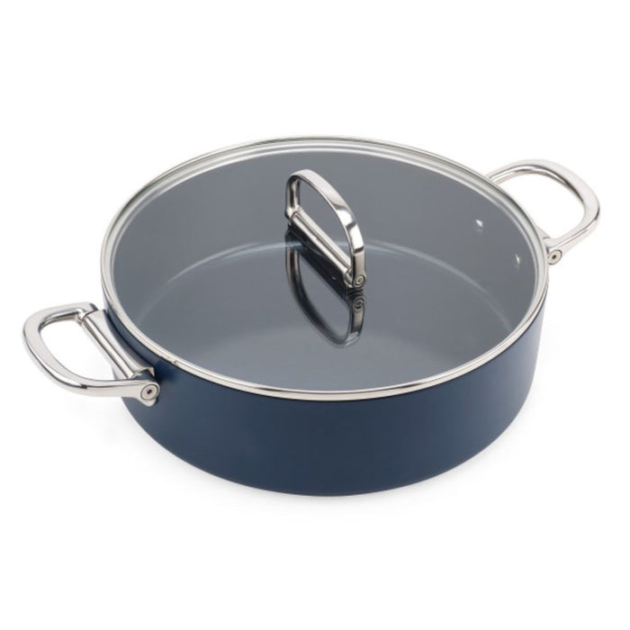 Joseph Joseph Space Non-Stick Shallow Casserole & Lid - 28cm - Midnight Blue