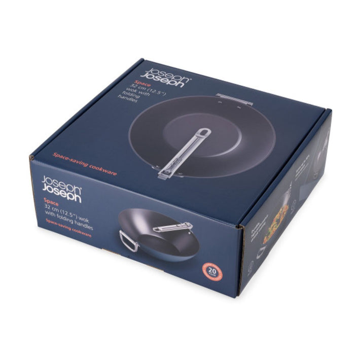 Joseph Joseph Space Non-Stick Wok - 32cm - Midnight Blue