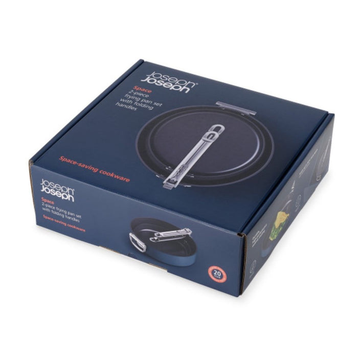 Joseph Joseph Space 2 Piece Non-Stick Frying Pan Set - Midnight Blue