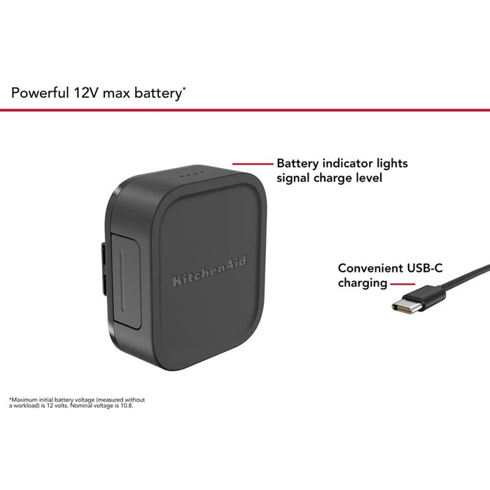 KitchenAid Cordless Go 10.8V Battery with USB C cable Accessory