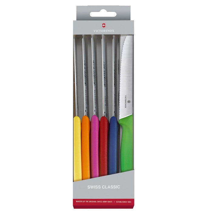 Victorinox Swiss Classic Colourful Tomato and Table Knife Set - 6 Piece