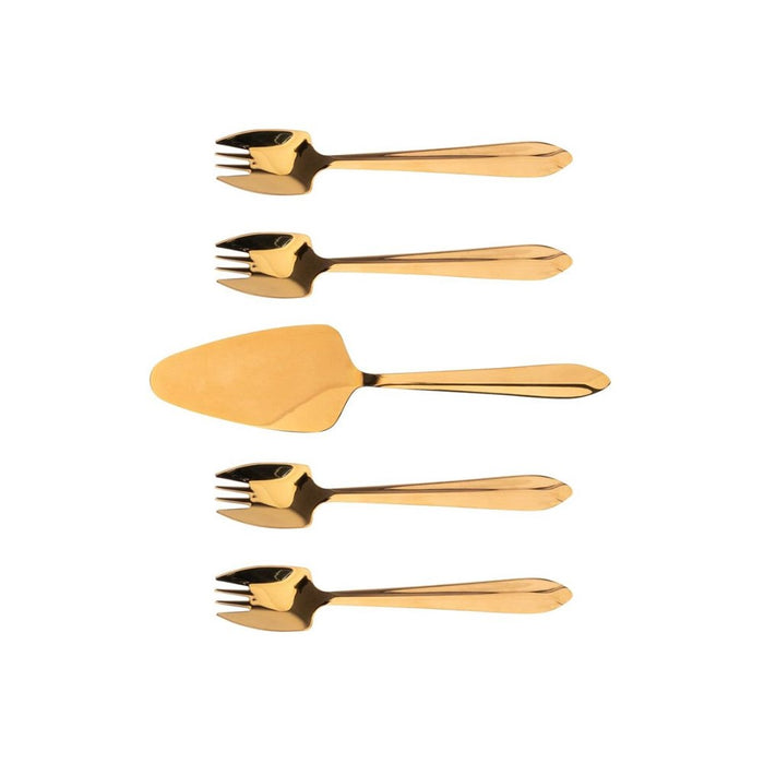 Splayd Rose Gold Mirror Cake Server & Splayd Set - 5 Piece