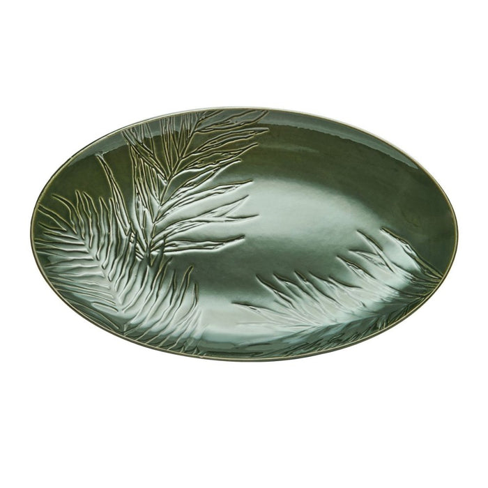 Mikasa Jardin Stoneware Oval Serving Platter - 36cm - Green