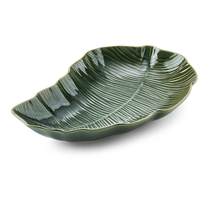 Mikasa Jardin Stoneware Leaf Serving Bowl - 31.5cm - Green