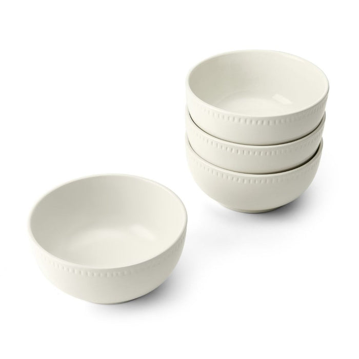 Mikasa Cranborne Stoneware 4 Piece Cereal Bowl Set - 15cm - Cream