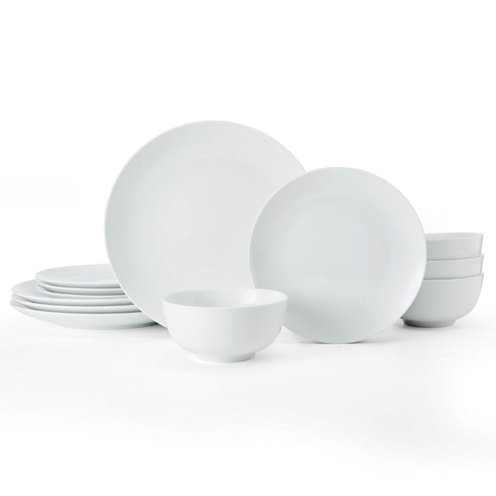 Mikasa Chalk 12 Piece Porcelain Dinner Set - White