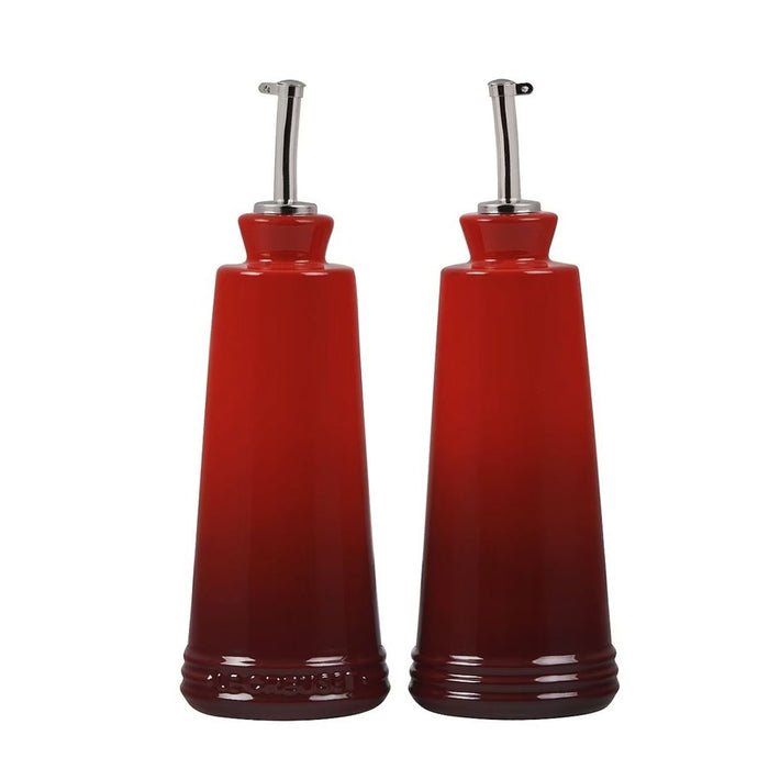 Le Creuset Stoneware Classic Oil & Vinegar Set - Cerise