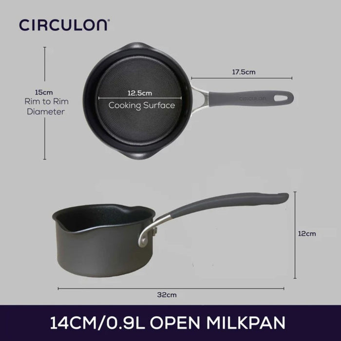 Circulon ScratchDefense A1 Open Milk Pan w/Spout - 14cm / .9L