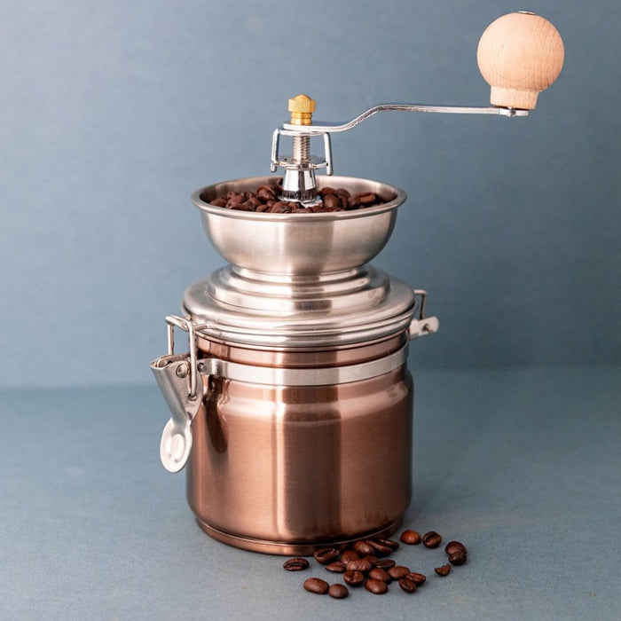 La Cafetiere Manual Copper Coffee Grinder with Storage - Stainless Steel