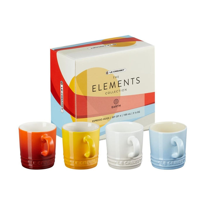 Le Creuset Stoneware Elements Espresso Mug 100ml - Set of 4