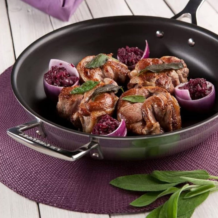Le Creuset Signature 3 Ply Stainless Steel Deep Non-Stick Fry Pan with Helper Handle - 32cm