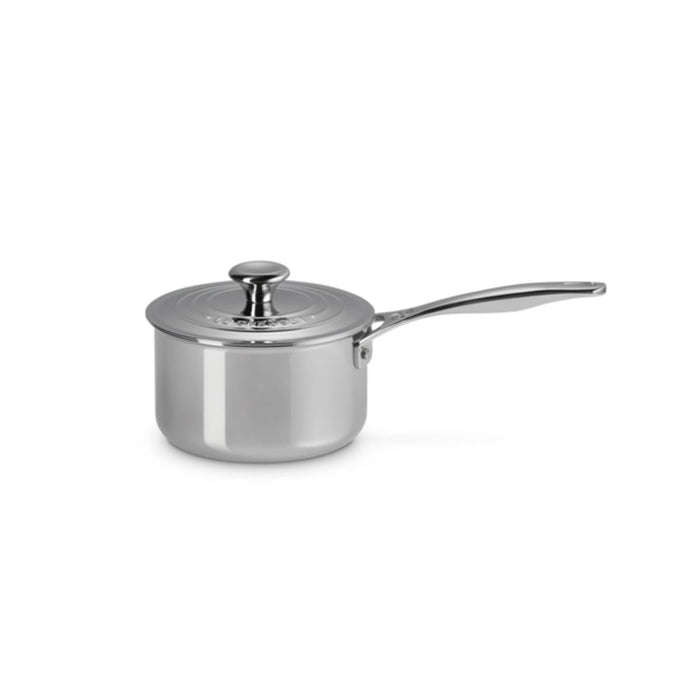 Le Creuset Signature 3 Ply Stainless Steel Saucepan with Lid - 16cm