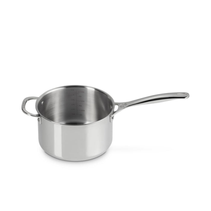Le Creuset Signature 3 Ply Stainless Steel Saucepan with Lid and  Helper Handle -20cmcm