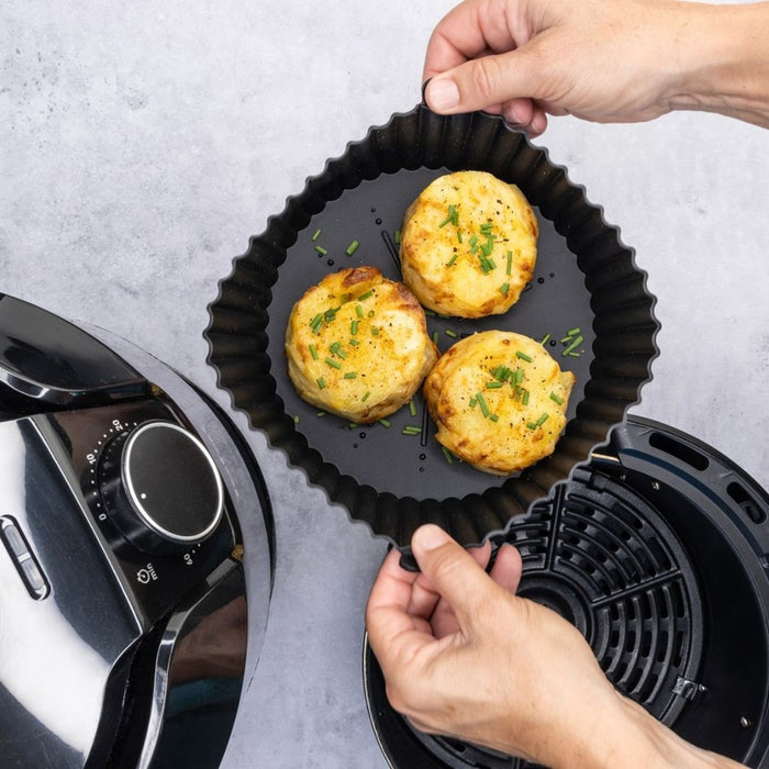 Cuisena Air Fryer Silicone Square Basket - 18.5cm - Black