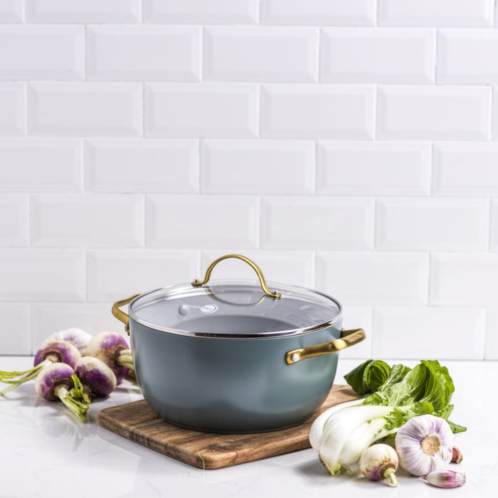 Greenpan Padova Covered Casserole - 24cm/4.7L - Smokey Blue