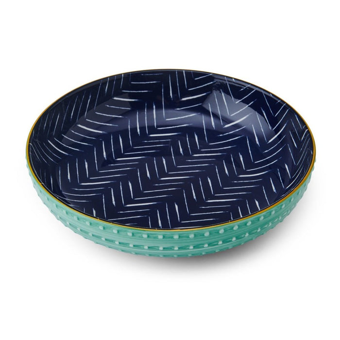 Mikasa Stoneware Bowl - 21cm - Indigo Chevron