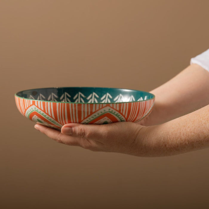 Mikasa Stoneware Bowl - 21cm - Folk Pattern