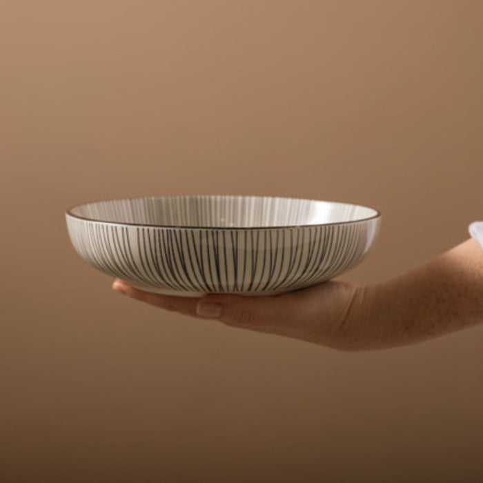 Mikasa Stoneware Bowl - 21cm - Black Stripe