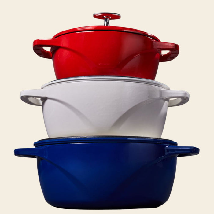 Lodge Cast Iron Enamel Dutch Oven 5.65L - 28.5cm - 3 Colours