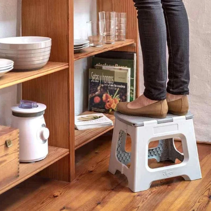 Vigar Compact Foldable Stool - Grey - 27cm