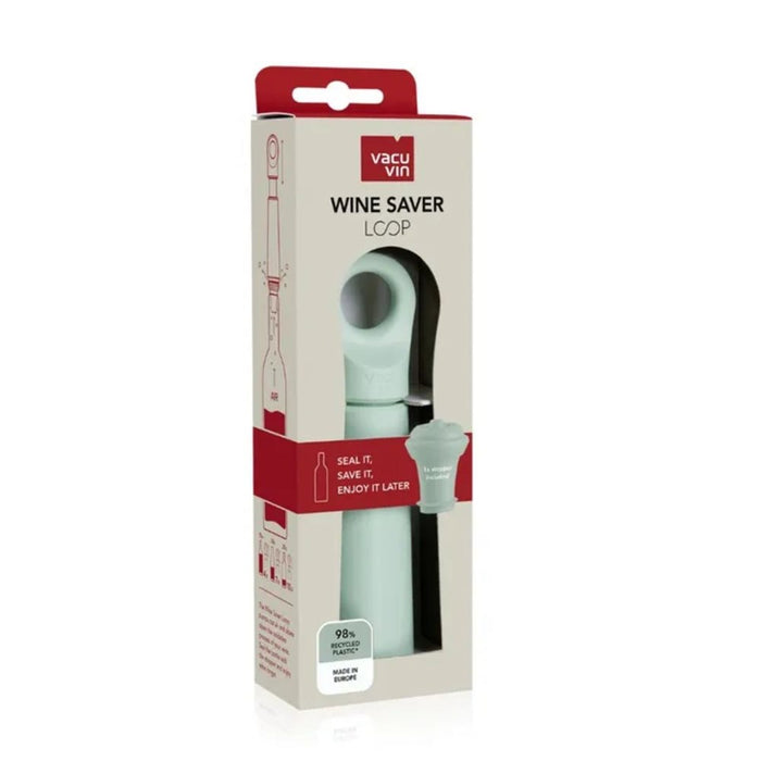 Vacu Vin Loop Wine Saver Pump and Stopper - 4 Colours