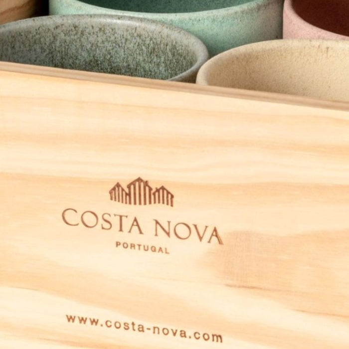 Costa Nova Arenito Multicoloured Cappuccino Cups - 200ml, Set of 8