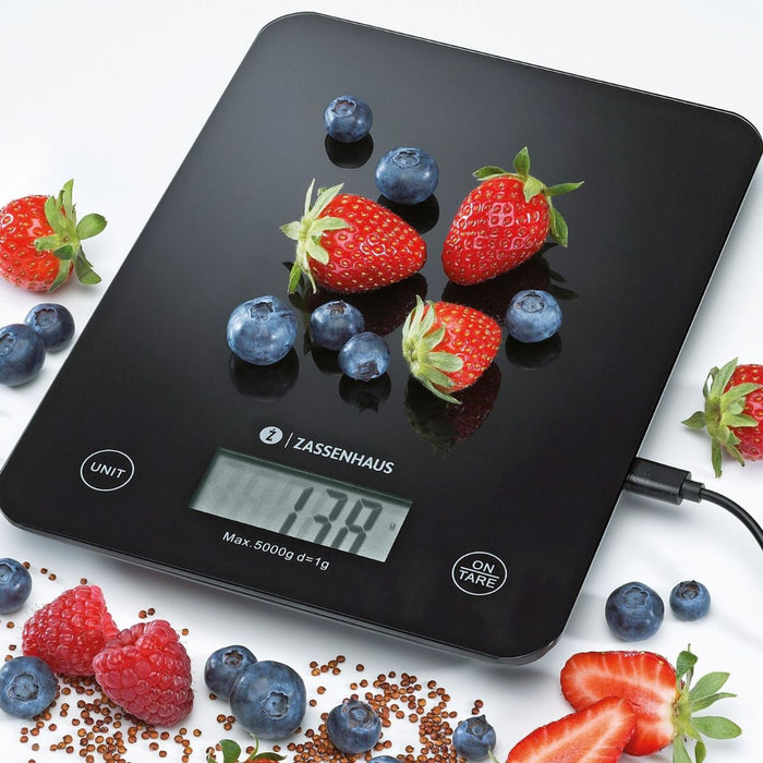 Zassenhaus Digital Kitchen Scales - USB - Black