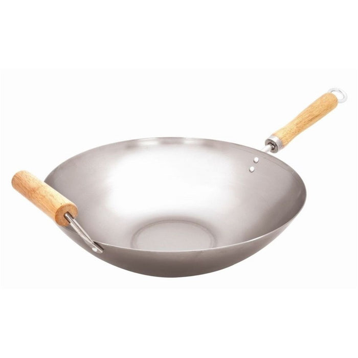 Cuisena Stir Fry Carbon Steel Wok with Handle - 35cm